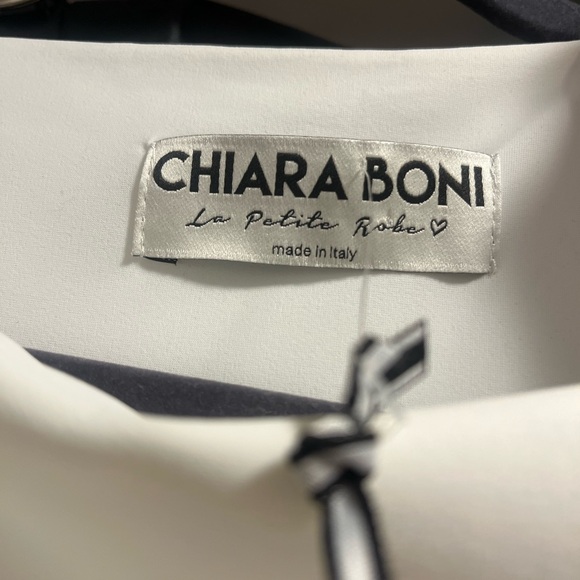 NWT Chiara Boni White & Black Peplum Dress 8